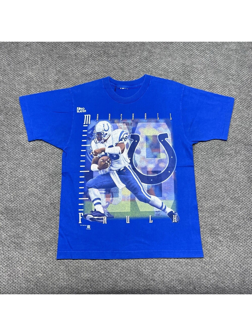 Vintage 1996 Indianapolis Colts Marshall Faulk Shirt Medium Rare Men’s Blue